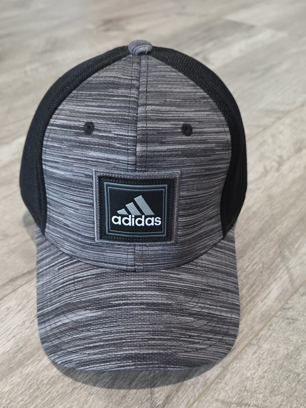 Adidas Black and Gray Heather Flex Fit Hat